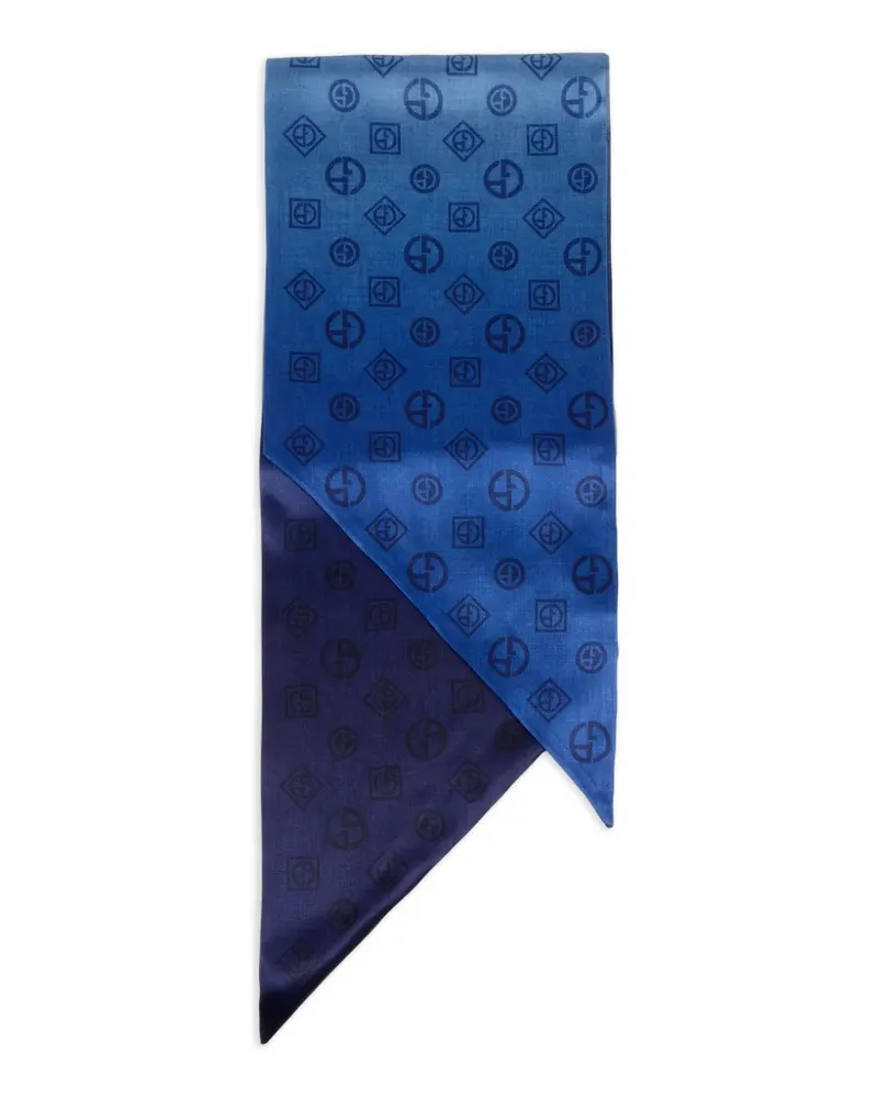 Giorgio Armani logo-pattern scarf - Blau Blau