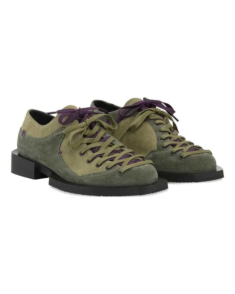 Henrik Vibskov Kelly suede panelled lace-up shoes - Grün Grün