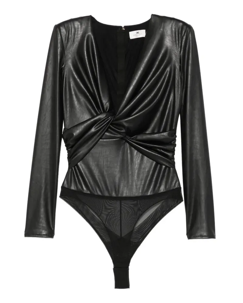 Elisabetta Franchi twist-detail long-sleeve bodysuit - Schwarz Schwarz