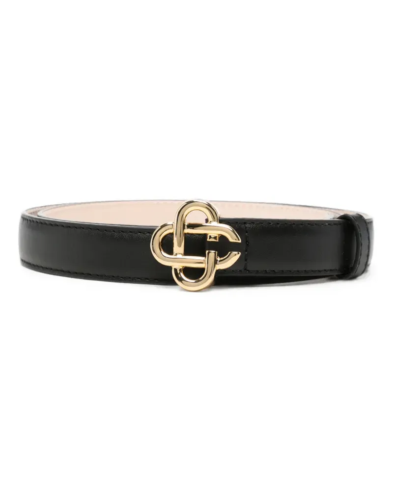 Casablanca Paris logo-buckle leather belt - Schwarz Schwarz