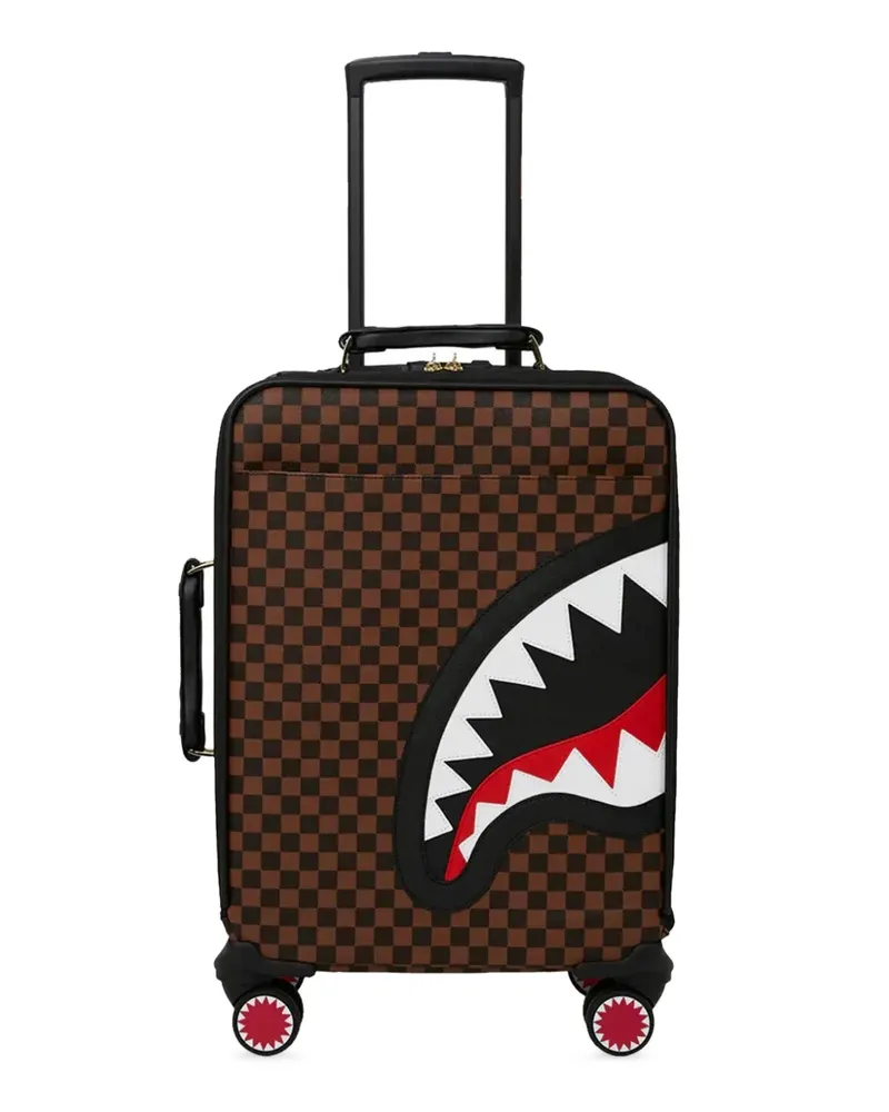 Sprayground Sawtooth Sharks in Paris checkered suitcase - Braun Braun