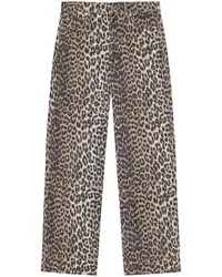 Ganni Jeans mit Leoparden-Print Braun