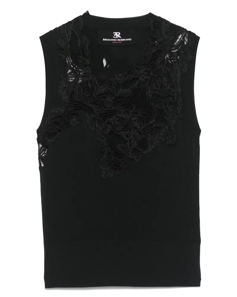Ermanno Scervino Top mit Spitze - Schwarz Schwarz