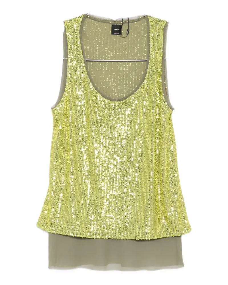 Pinko Canotta sequin-embellishment top - Grün Grün