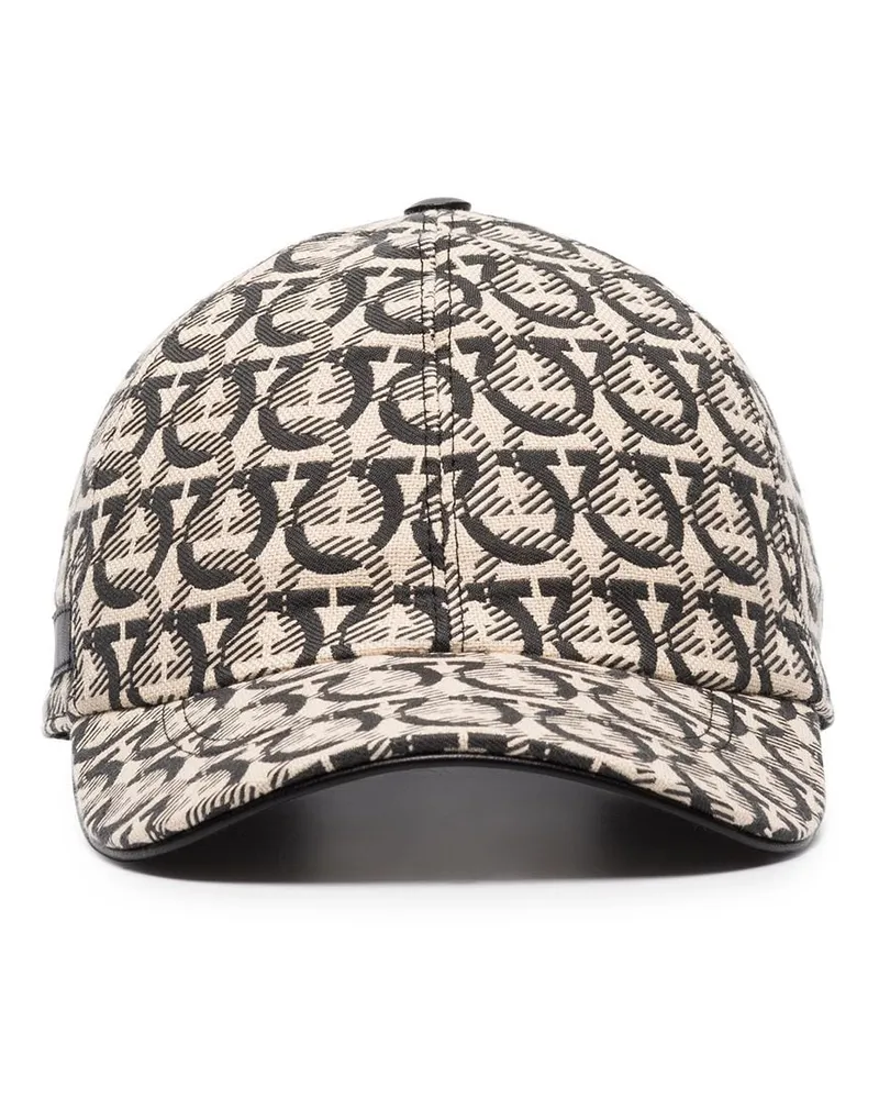 Ferragamo Baseballkappe mit Gancini-Print Nude