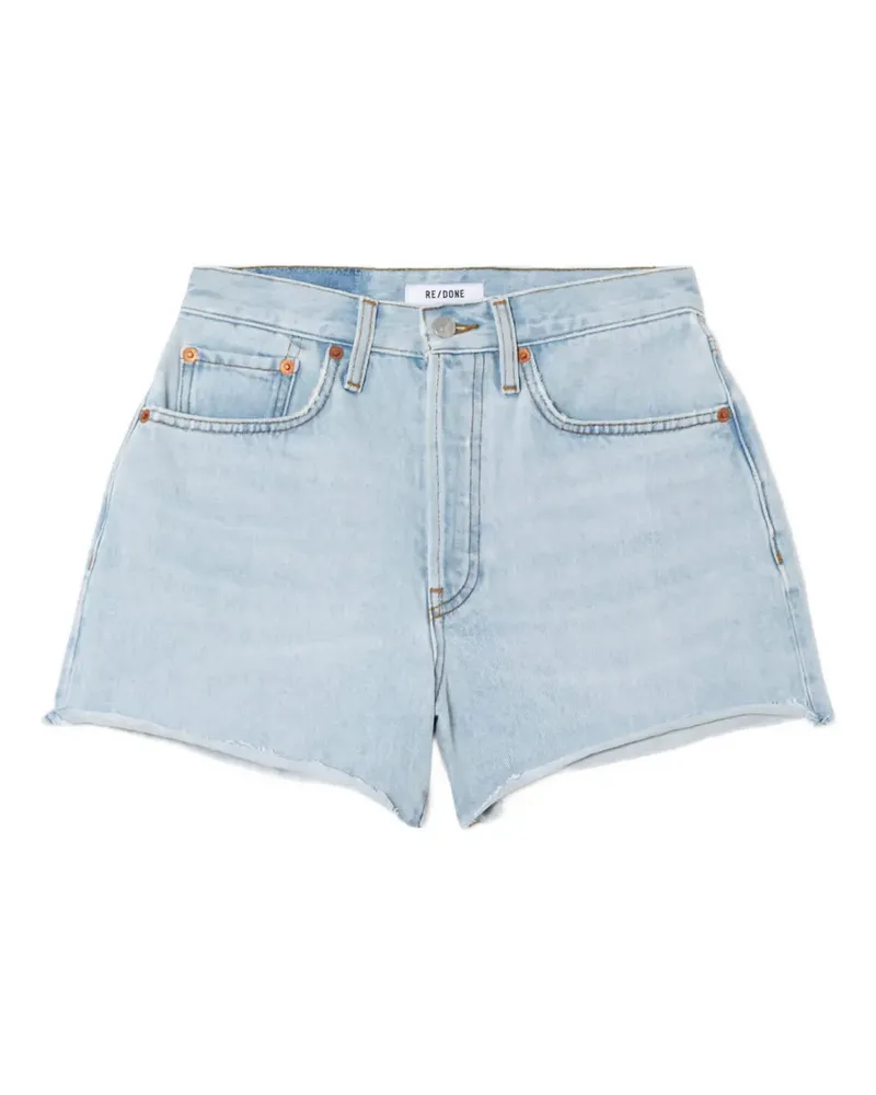 RE/DONE Ausgefranste 70s Shorts mit hohem Bund - Blau Blau