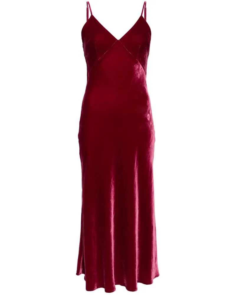 Gilda & Pearl Mulberry Red Seidenkleid aus Samt Rot