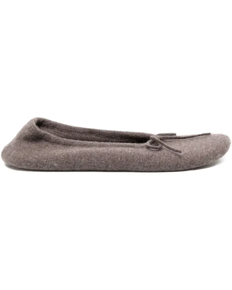 N.Peal Slipper aus Kaschmir - Braun Braun