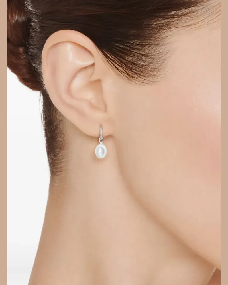 Kiki McDonough 18kt Weißgoldohrringe mit Diamanten und Perlen - Silber Silber