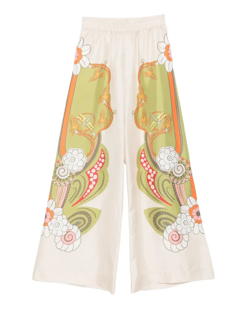 La DoubleJ graphic-print palazzo pants - Nude Nude