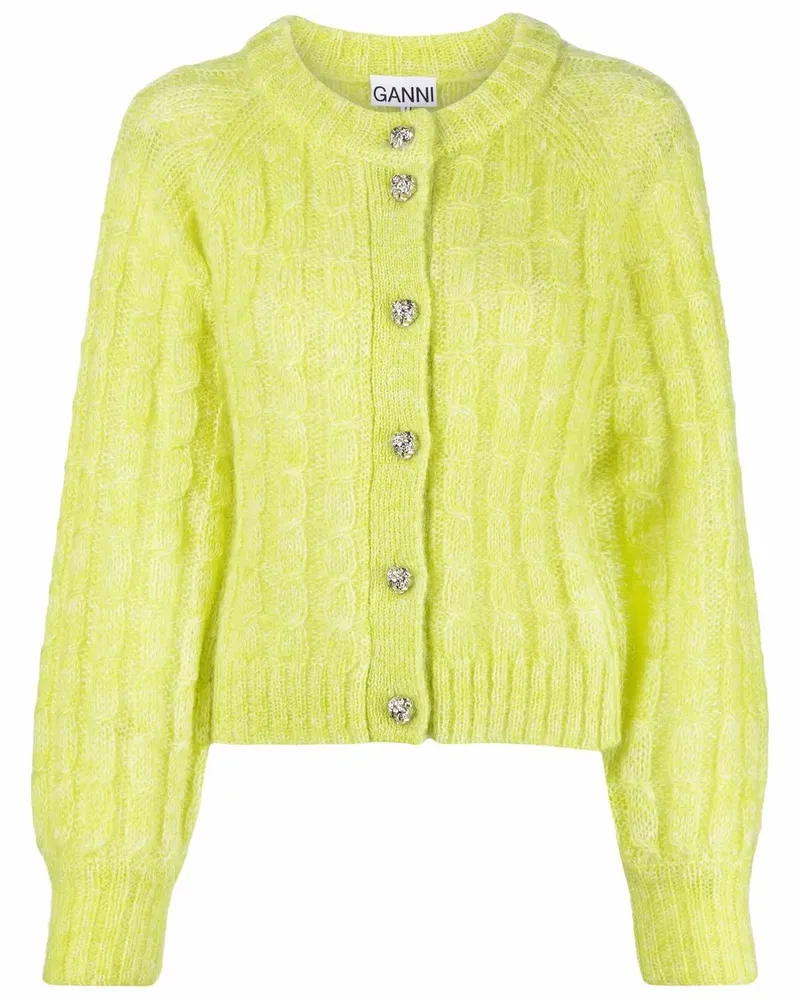 Ganni Klassischer Cardigan - Gelb Gelb