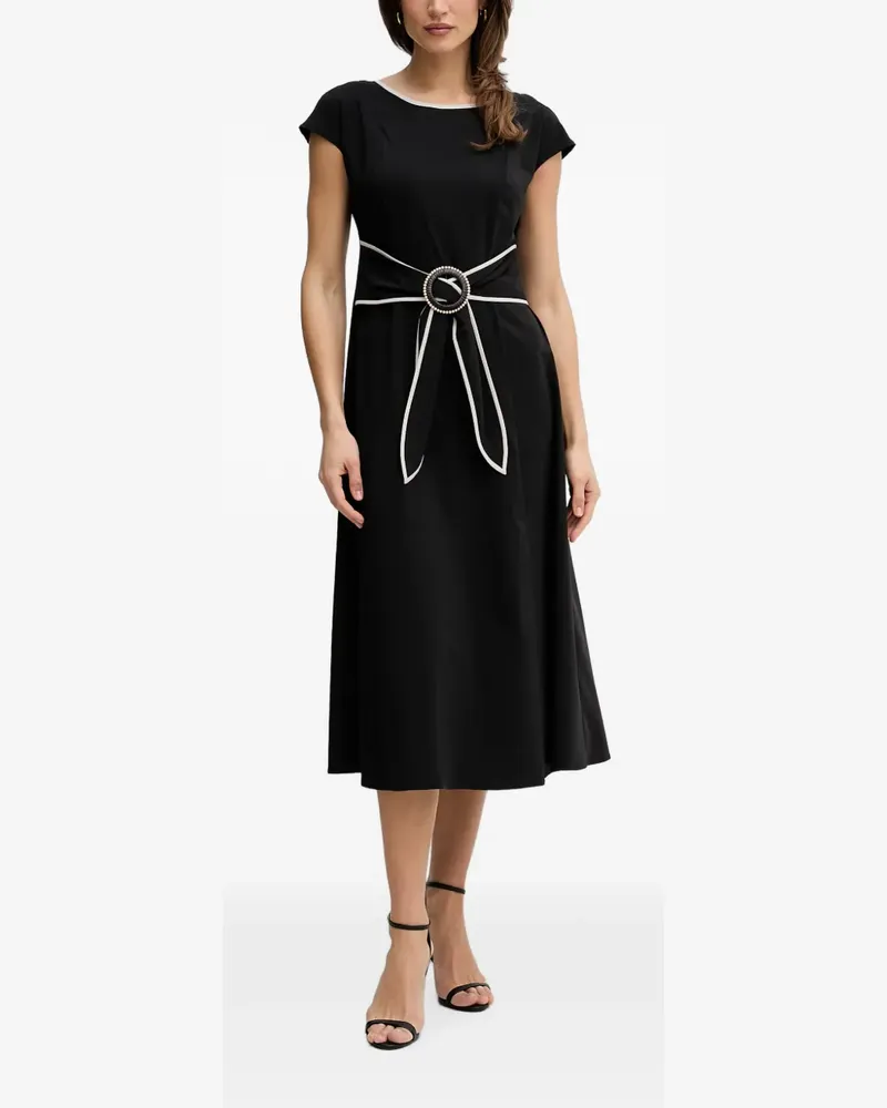 Joseph Ribkoff Paspelbesatz-Midikleid mit Schnalle - Schwarz Schwarz