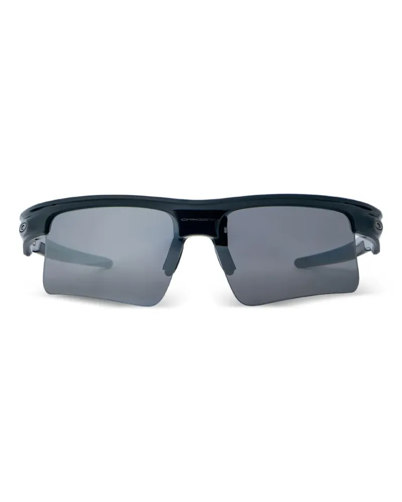 Oakley Eckige Halbrand-Sonnenbrille - Schwarz Schwarz