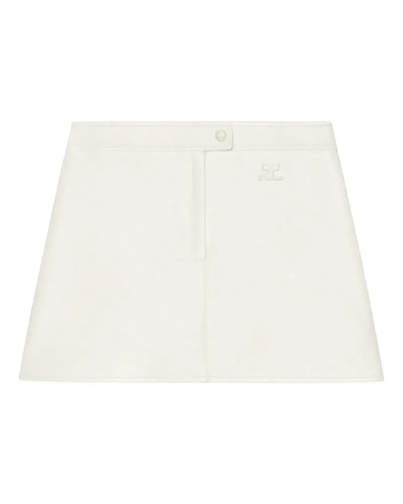 Courrèges Minirock mit Logo - Weiß Weiß