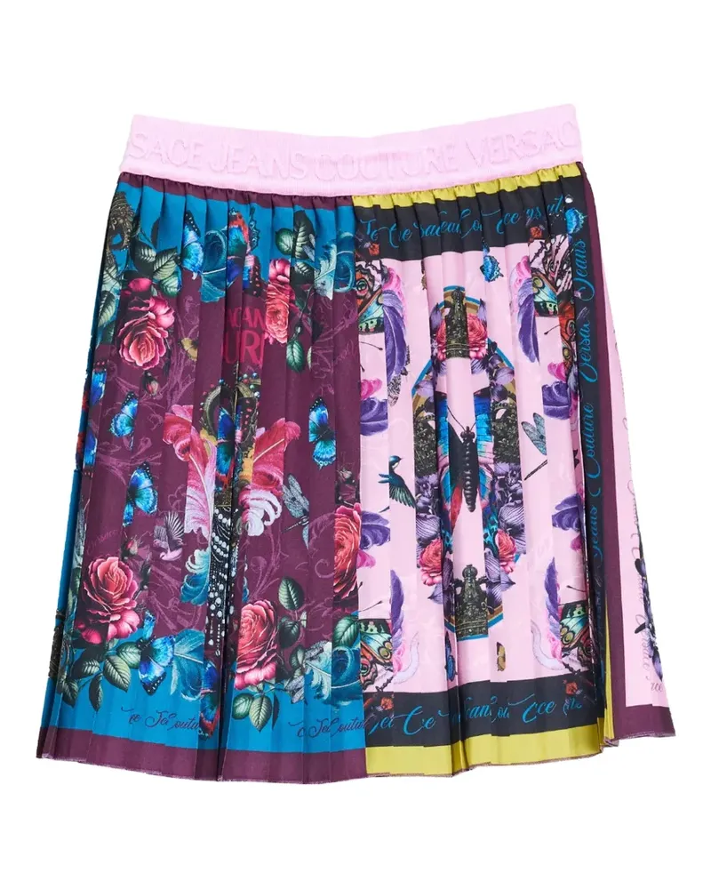 Versace Jeans Faltenrock mit Logo-Bund - Rosa Rosa