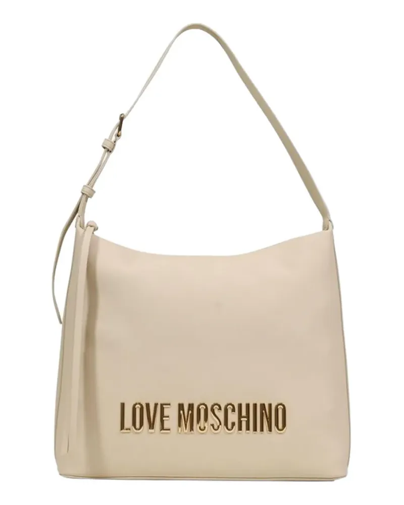 Moschino logo-plaque shoulder bag - Nude Nude
