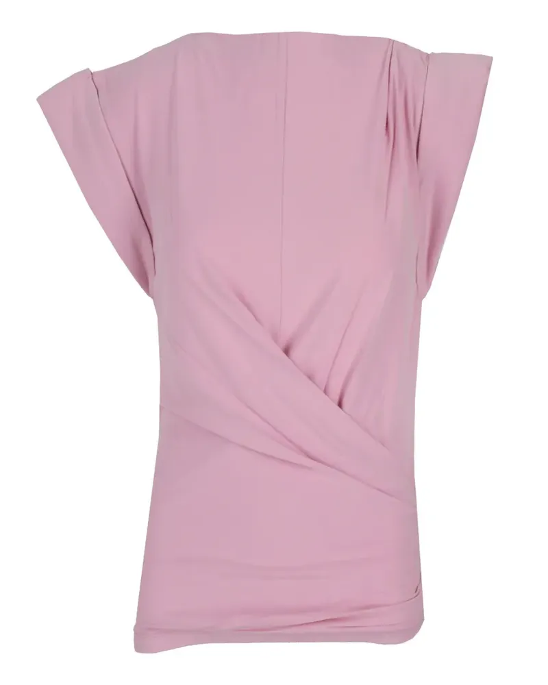 Isabel Marant Maisan draped-detail sleeveless T-shirt - Rosa Rosa