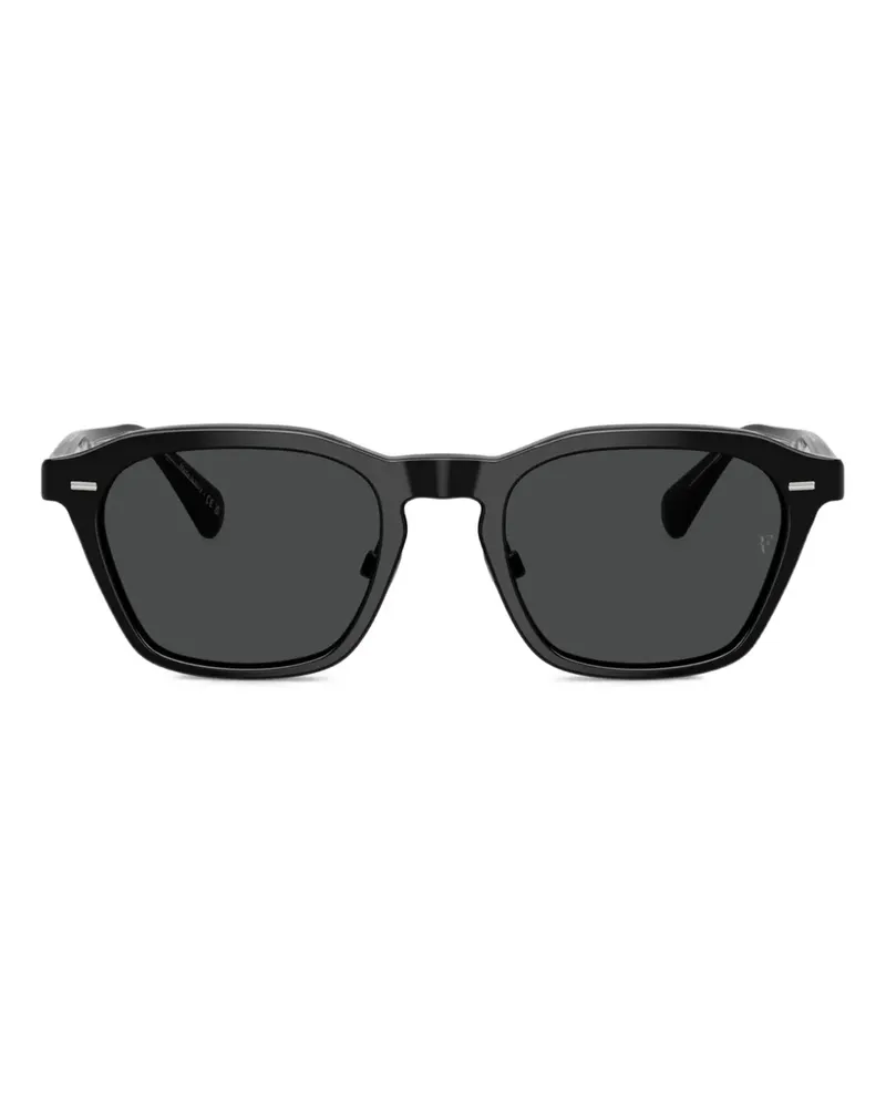 Oliver Peoples Sonnenbrille mit eckigem Gestell - Schwarz Schwarz