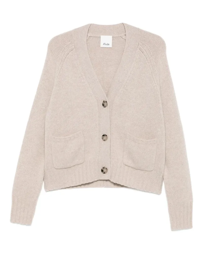 ALLUDE Geknöpfter Cardigan mit aufgesetzten Taschen - Nude Nude