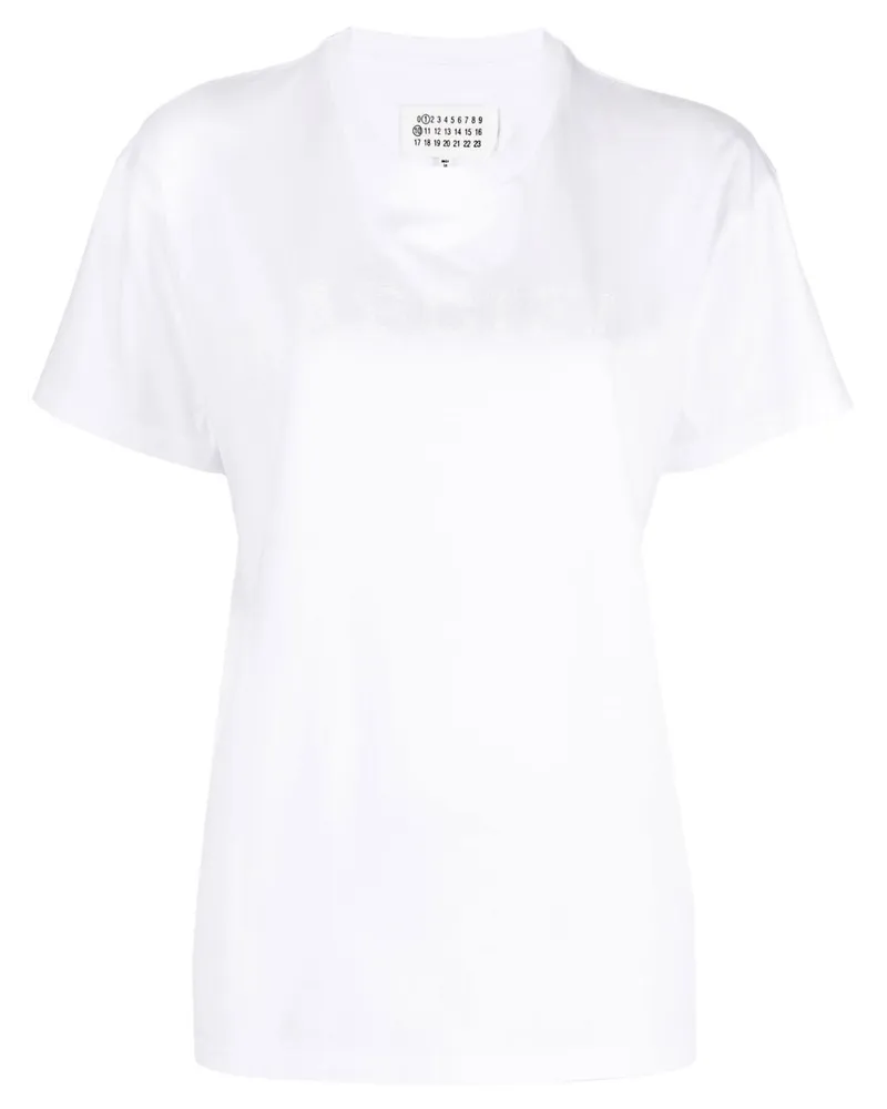 Maison Margiela T-Shirt mit Logo-Print - Weiß Weiß