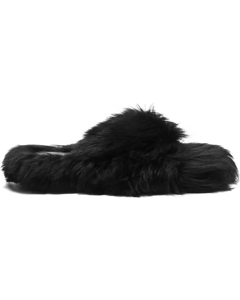 Acne Studios Shearling-Sandalen - Schwarz Schwarz