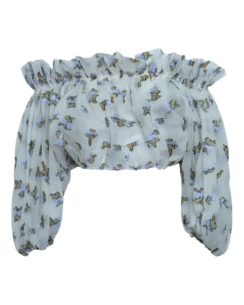 Ulla Johnson Ondine floral-print ruffled top - Weiß Weiß