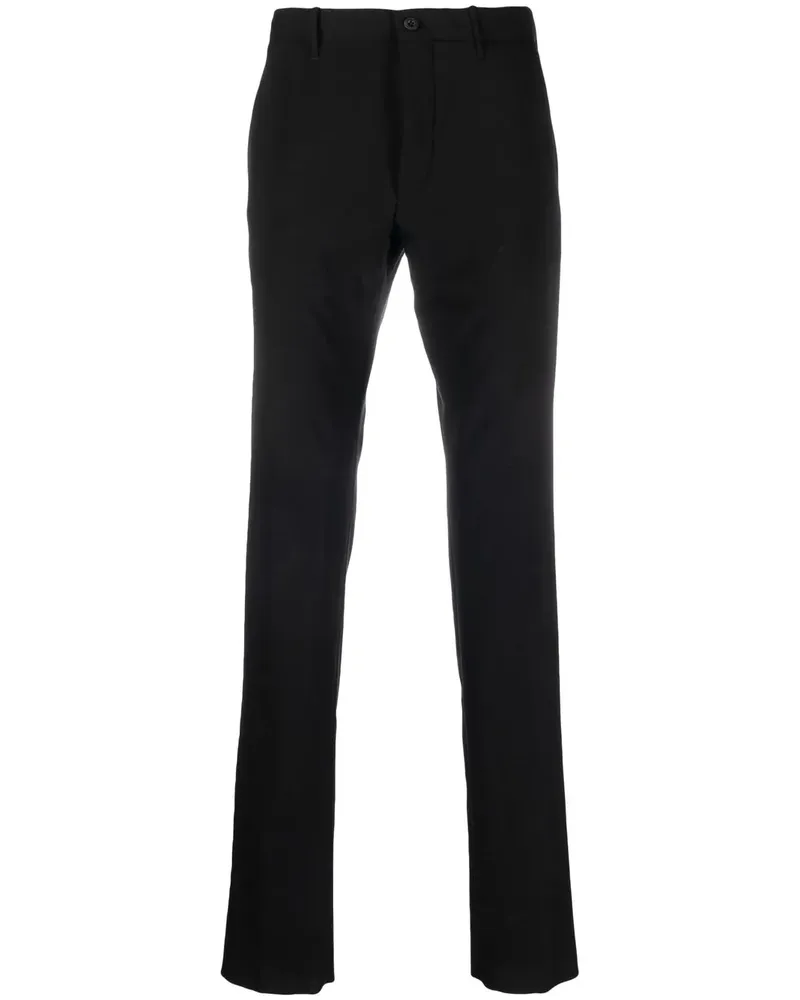 Incotex Halbhohe Straight-Leg-Hose - Schwarz Schwarz