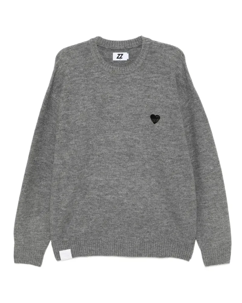 Izzue Pullover mit Herz-Logo - Grau Grau