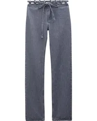 Filippa K Straight-Leg-Jeans mit Spitzenbund Grau