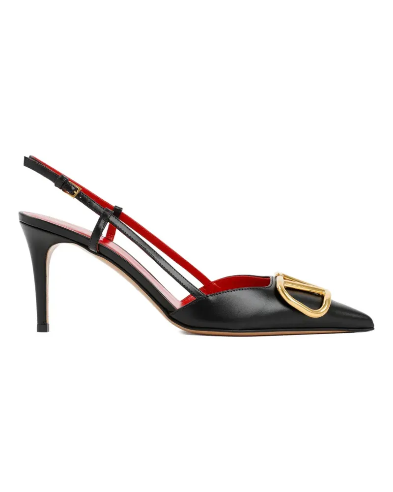 Valentino Garavani V-logo pointed heeled pumps - Schwarz Schwarz