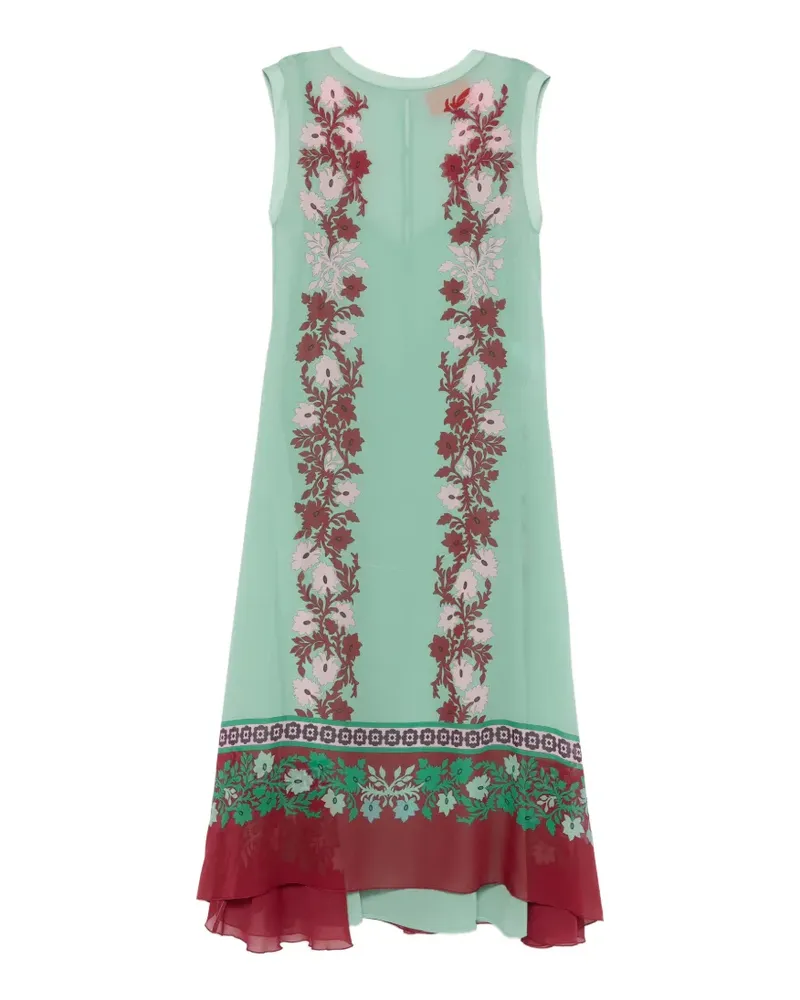 La DoubleJ floral silk midi dress - Grün Grün