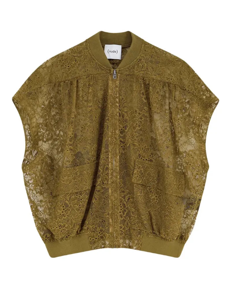 NUDE sleeveless zip-up bomber jacket - Grün Grün