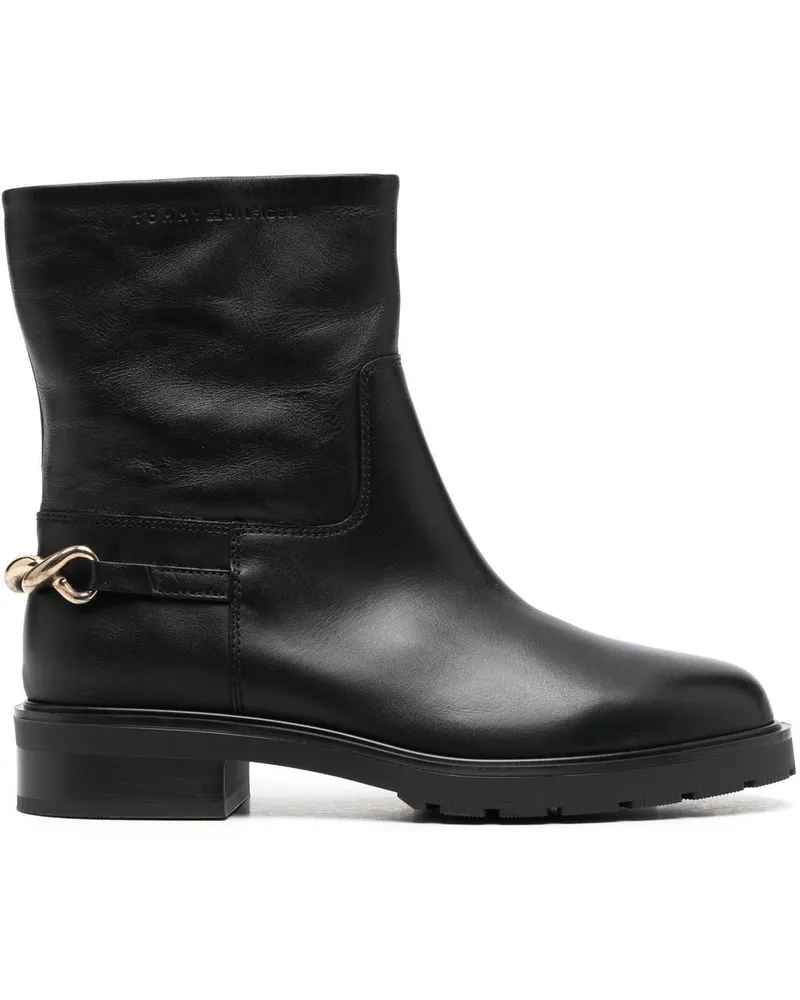 Tommy Hilfiger Stiefeletten mit Kettendetail Schwarz