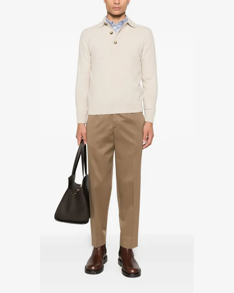 Filippo de Laurentiis buttoned collared polo shirt - Nude Nude