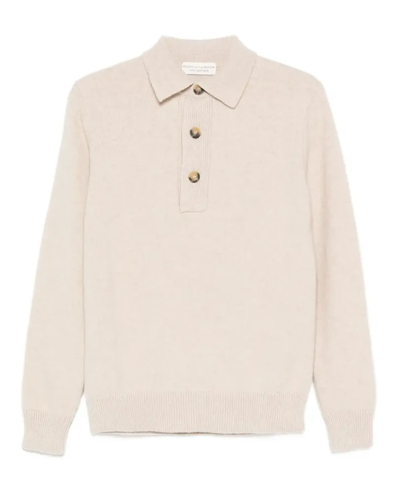 Filippo de Laurentiis buttoned collared polo shirt - Nude Nude