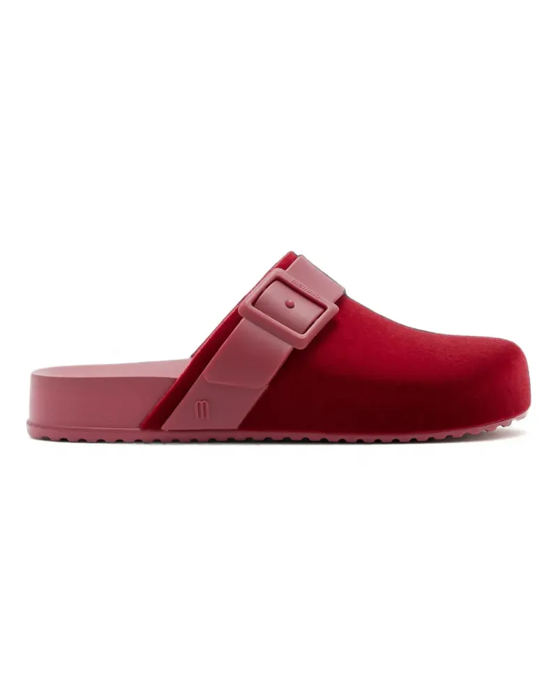 Melissa Cosy Mules mit Samteffekt - Rot Rot