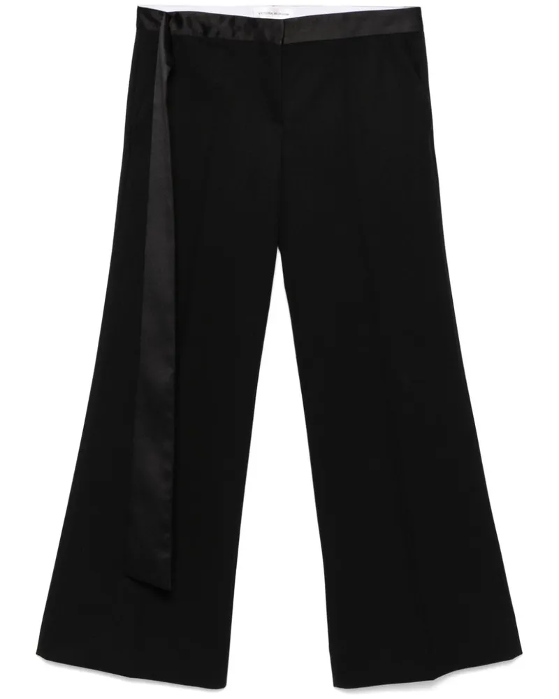 Victoria Beckham Hose mit Satinbund - Schwarz Schwarz