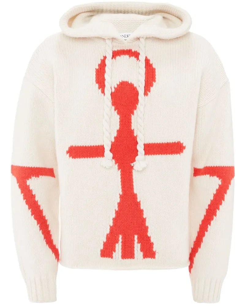 J.W.Anderson Hoodie mit Anker-Logo - Weiß Weiß