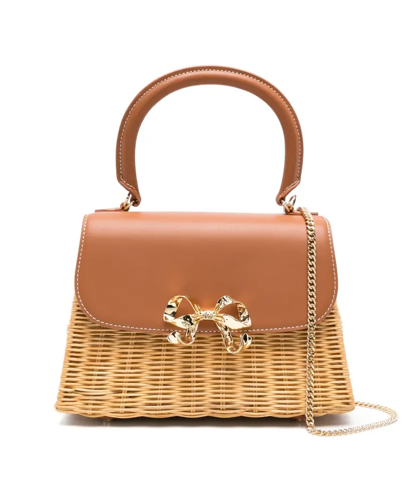 Self-Portrait Mini Bow Handtasche - Nude Nude