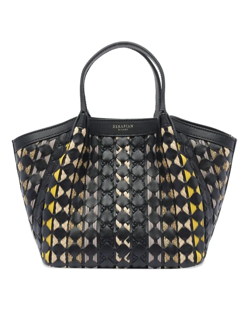 Serapian Mini Mosaico Secret Tote Bag - Schwarz Schwarz