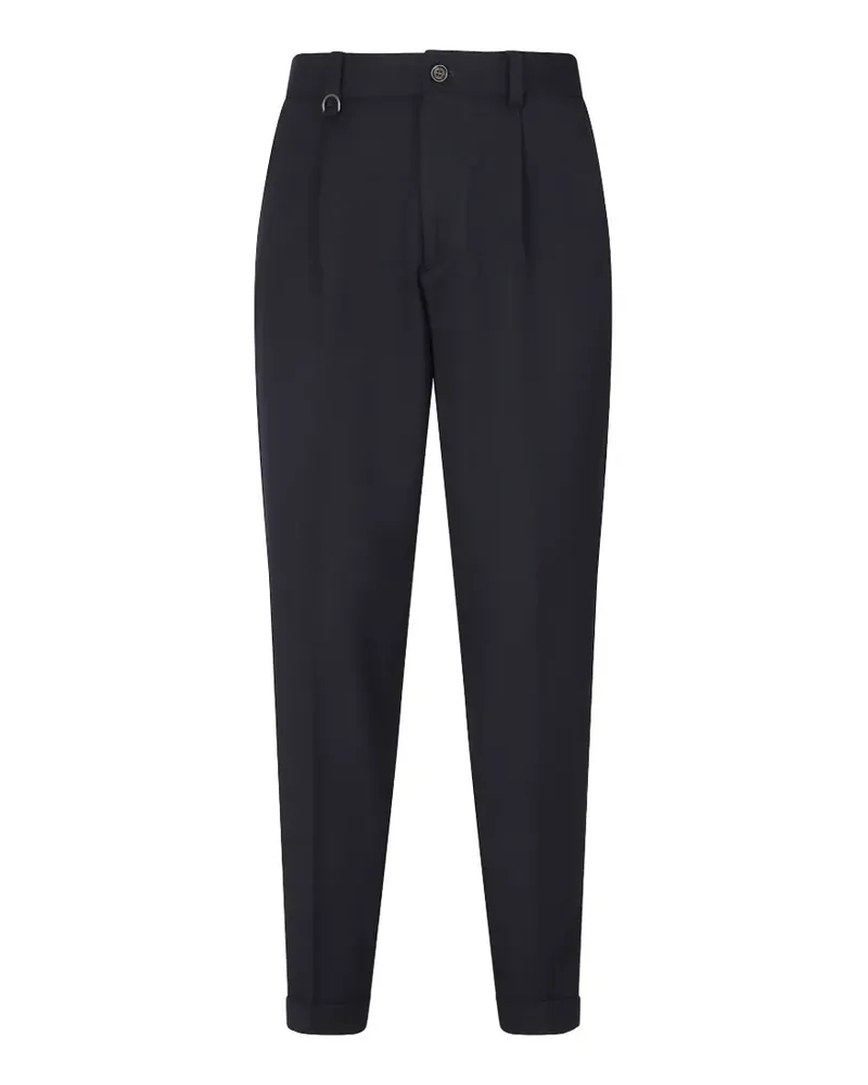 Paolo Pecora Milano pleated turn-up trousers - Blau Blau