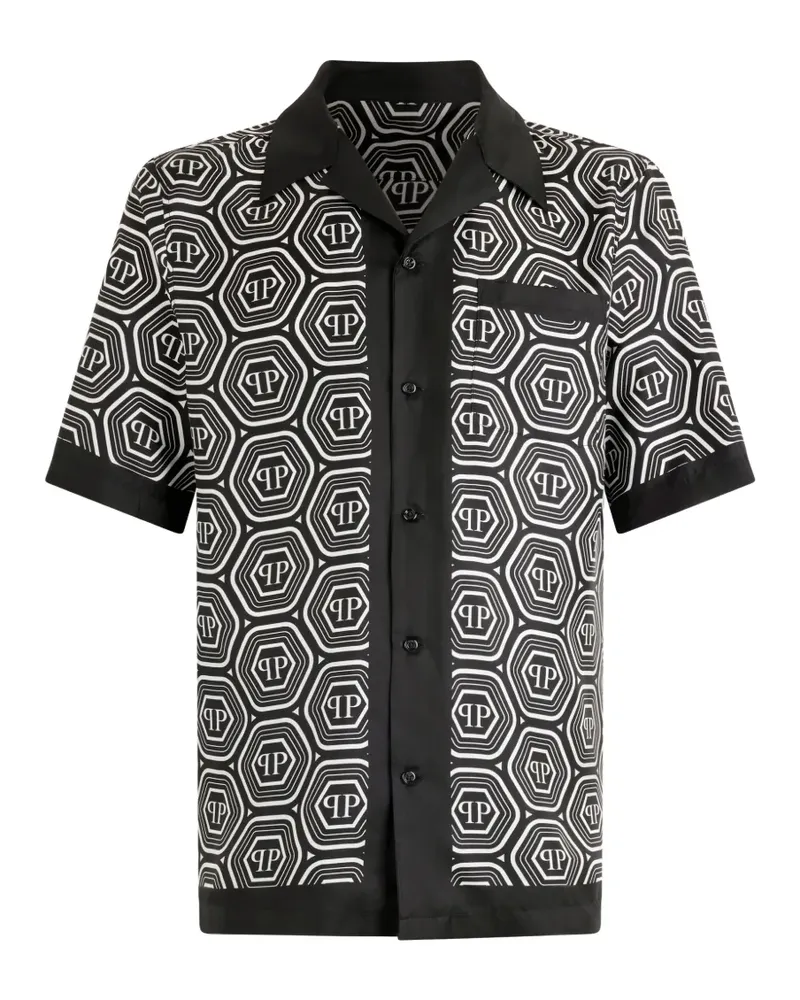 Philipp Plein monogram short-sleeve shirt - Schwarz Schwarz