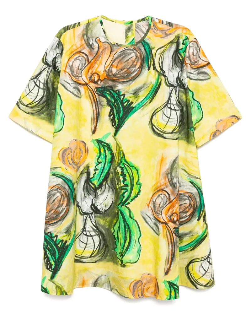 JNBY Oversized-Kleid mit Pflanzen-Print - Gelb Gelb