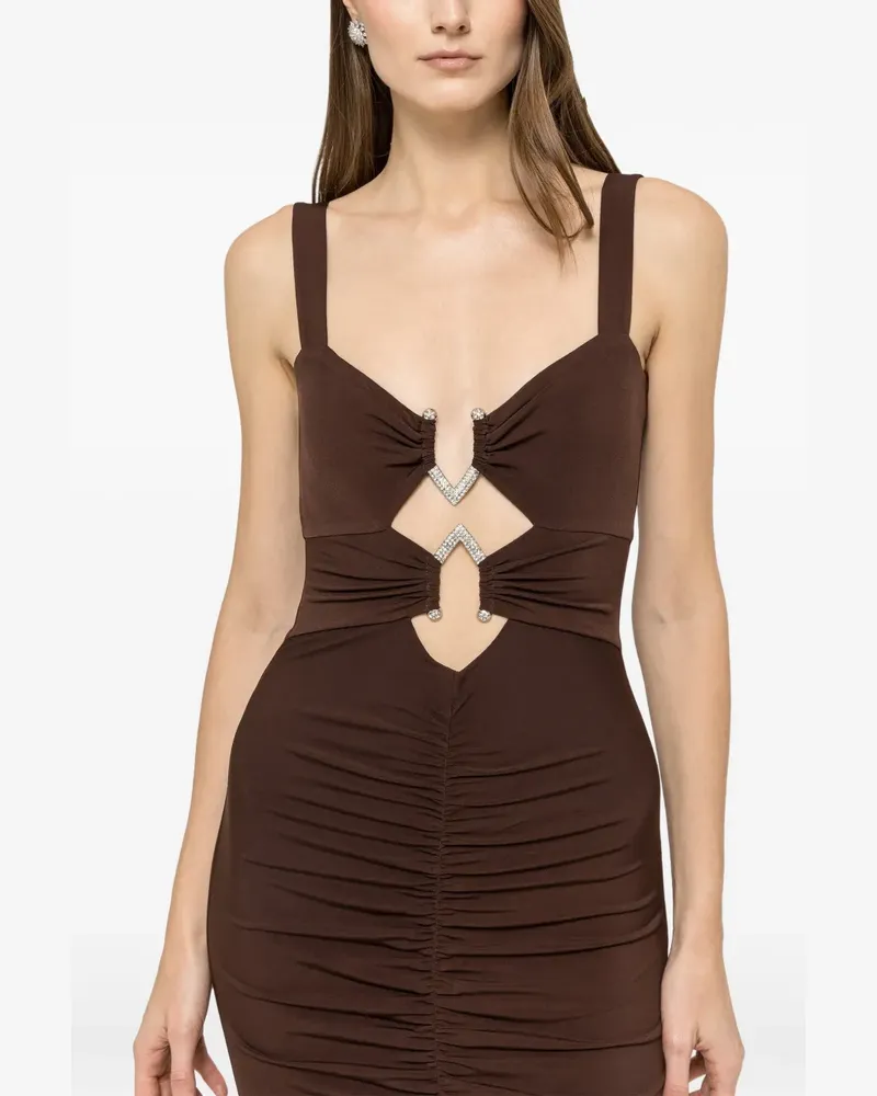 NISSA ruched embellished midi dress - Braun Braun