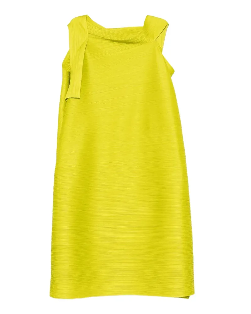 Issey Miyake Bouncy Basket Midikleid in A-Linie - Gelb Gelb