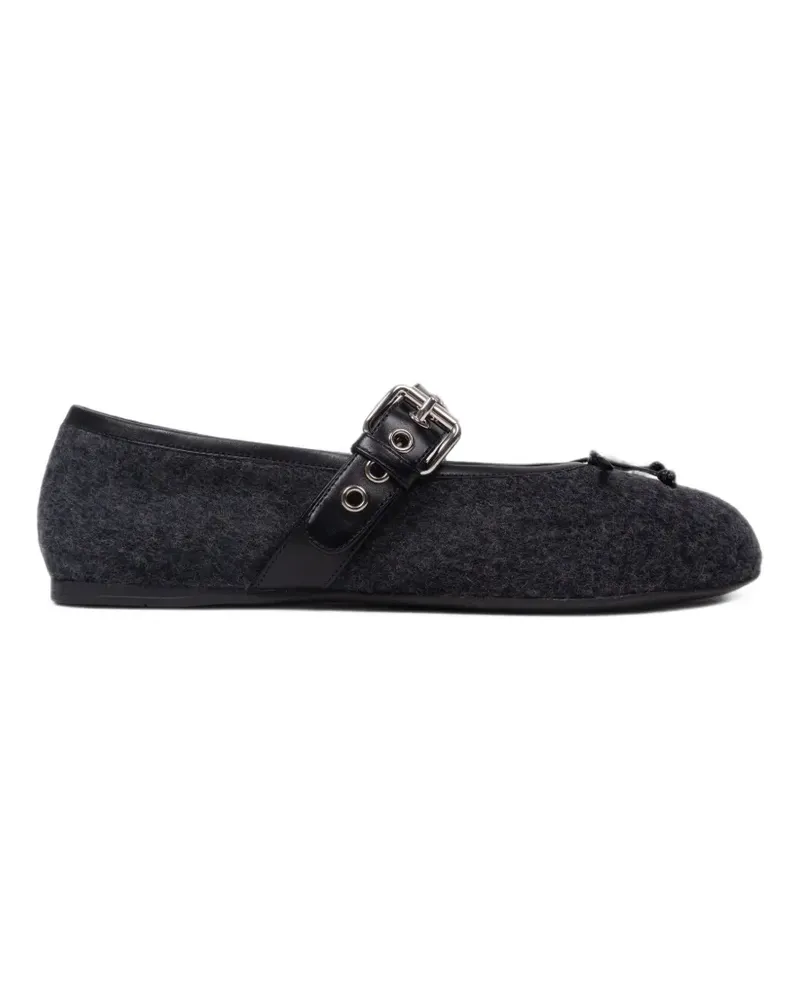 Miu Miu buckled eyelet-embellished ballet flats - Grau Grau