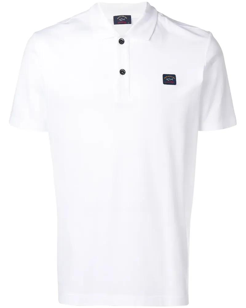 Paul & Shark Poloshirt mit Logo-Patch - Weiß Weiß