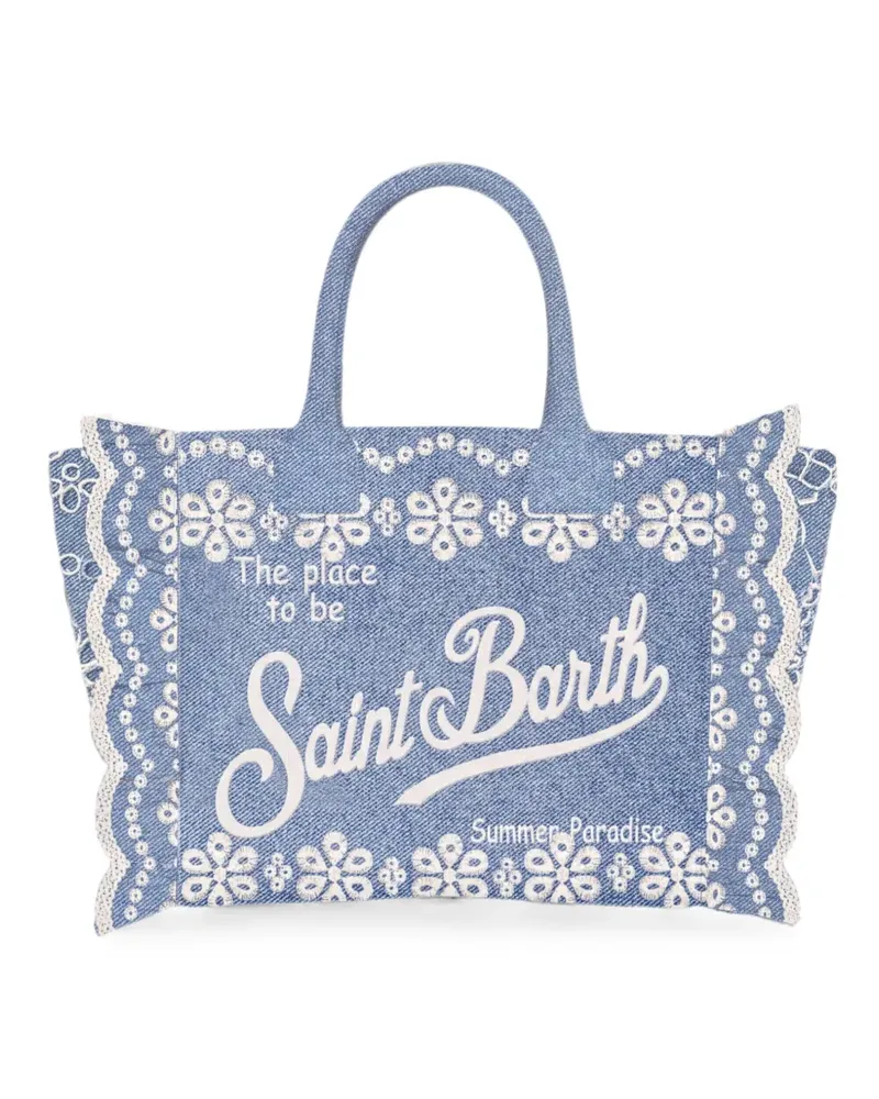 MC2 Saint Barth Vanity Volant Tote Bag mit Stickerei - Blau Blau