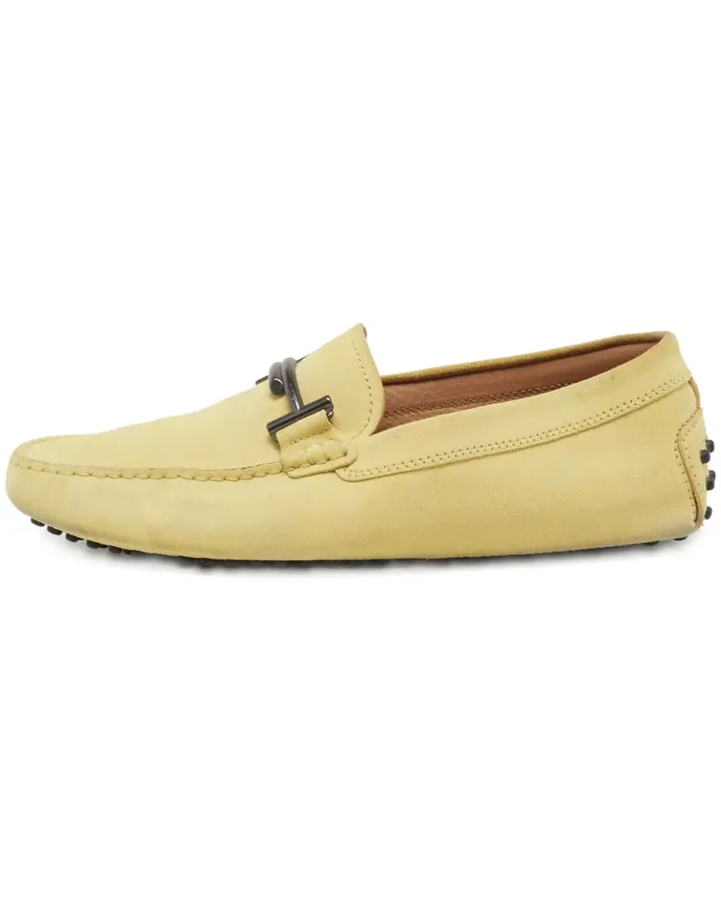 TOD'S Pre-owned Gommino Loafer aus Wildleder - Gelb Gelb