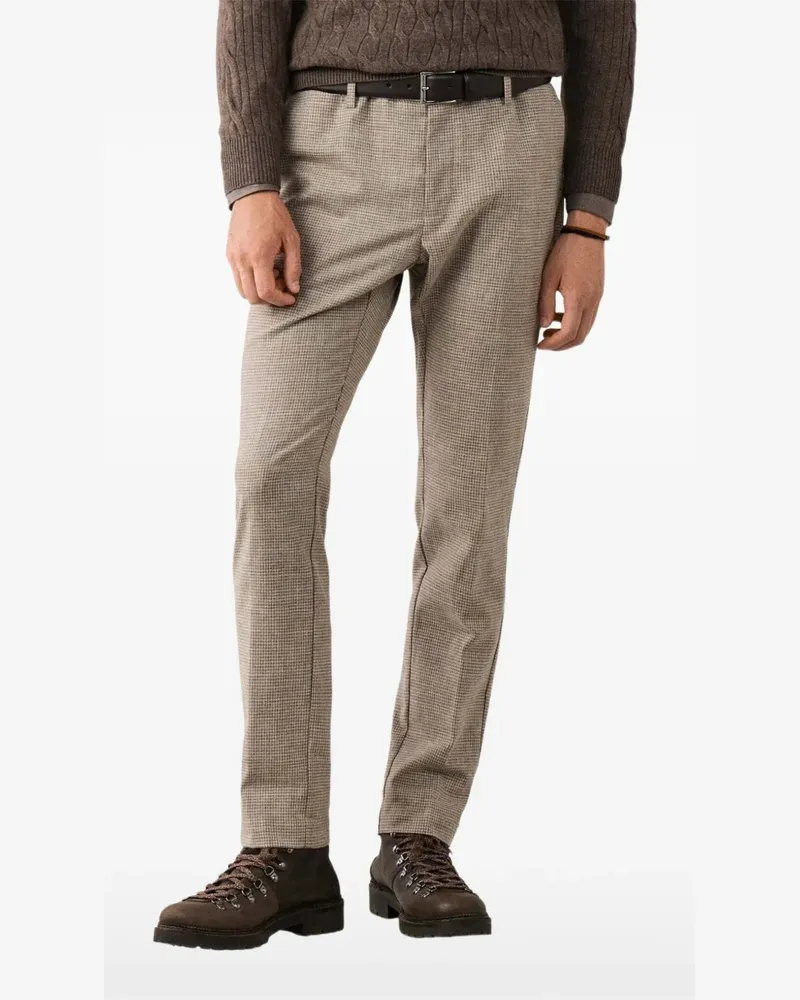 Hackett Pullover mit Zopfmuster und Viertelreißverschluss - Braun Braun